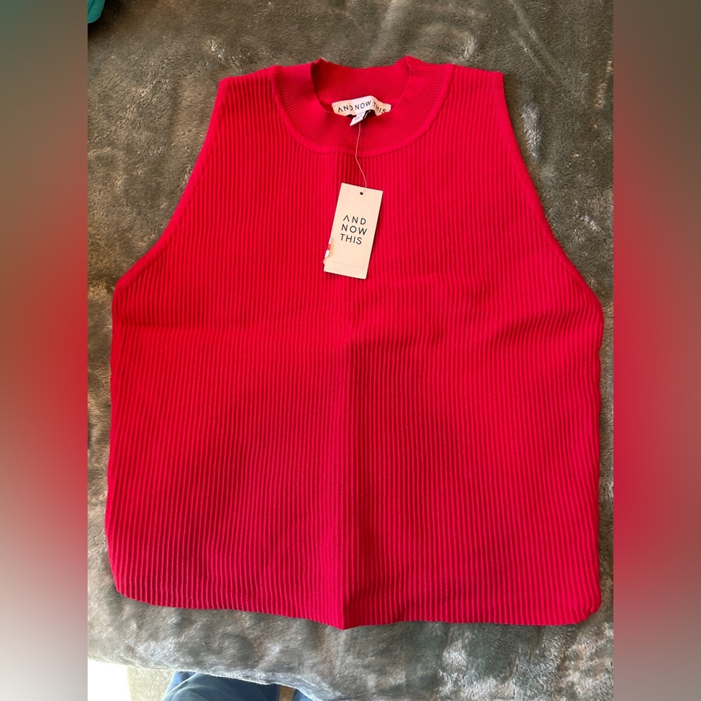 Women's Sleeveless Ribbed Top - Red